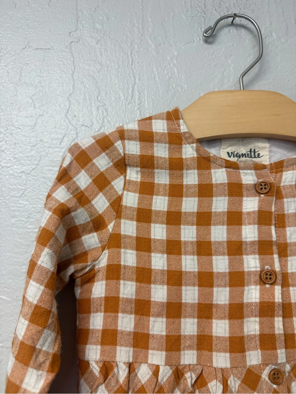 $23 ADD ON maisonette vignette gold white gingham dress 2T janie‎ and jack zara